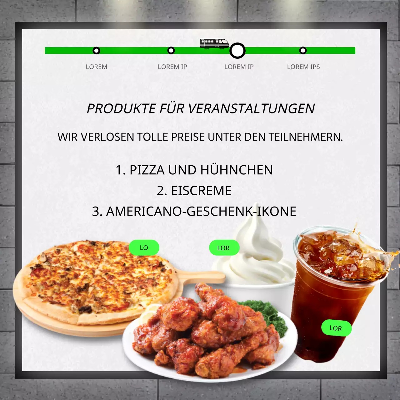 U-Bahn-Anzeigen-Fotoaktion mit grünem Plakatkonzept