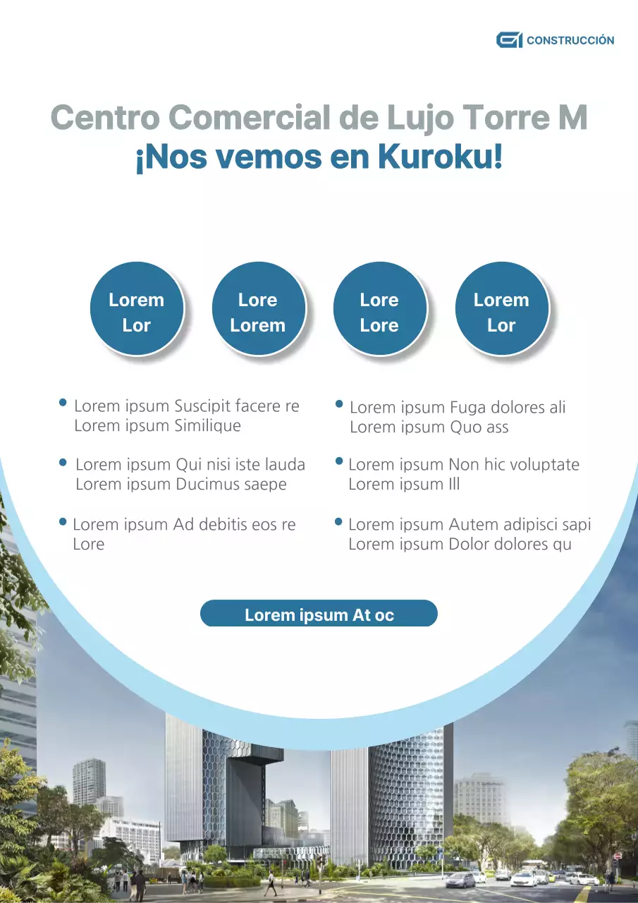 Discurso de ventas de mención limpia con fotos de paisajes de mención azul