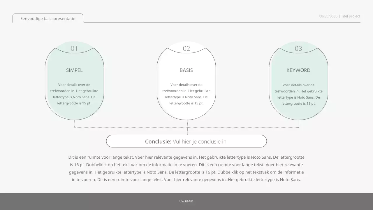 Eenvoudige, eenvoudige presentatieset in pastelkleuren en wit