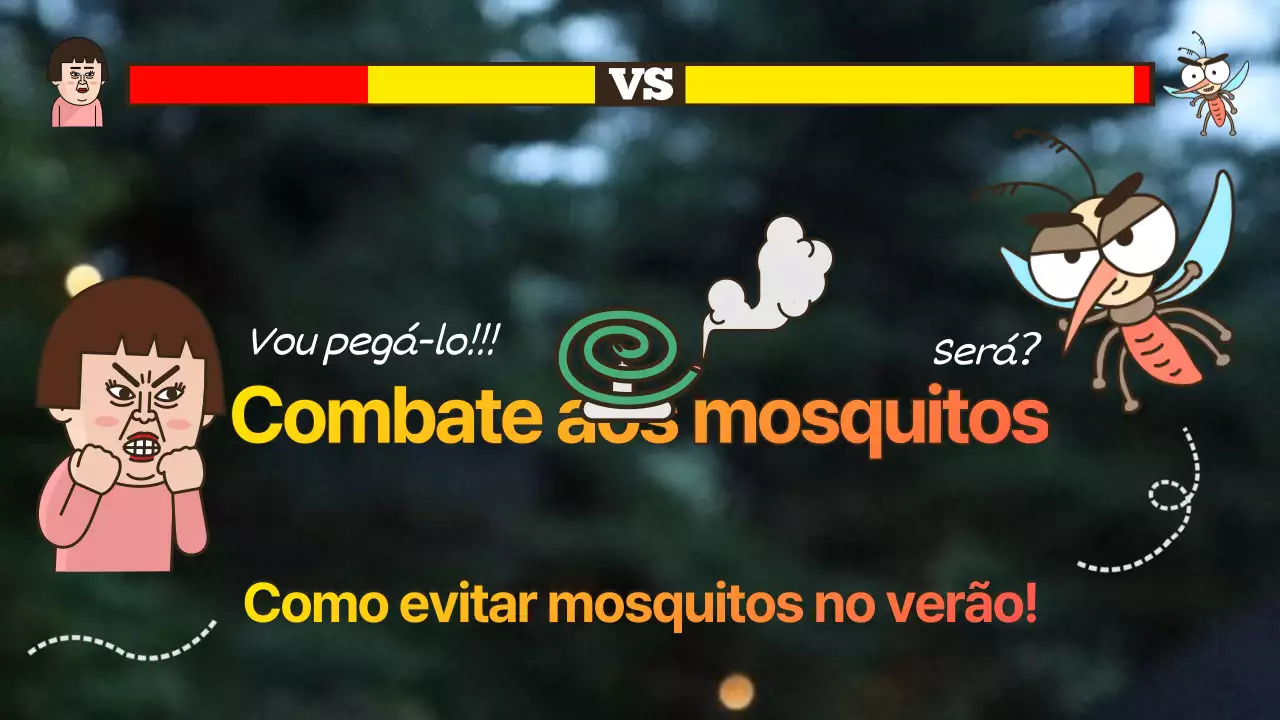Imagem do jogo em amarelo e vermelho Como repelir os mosquitos