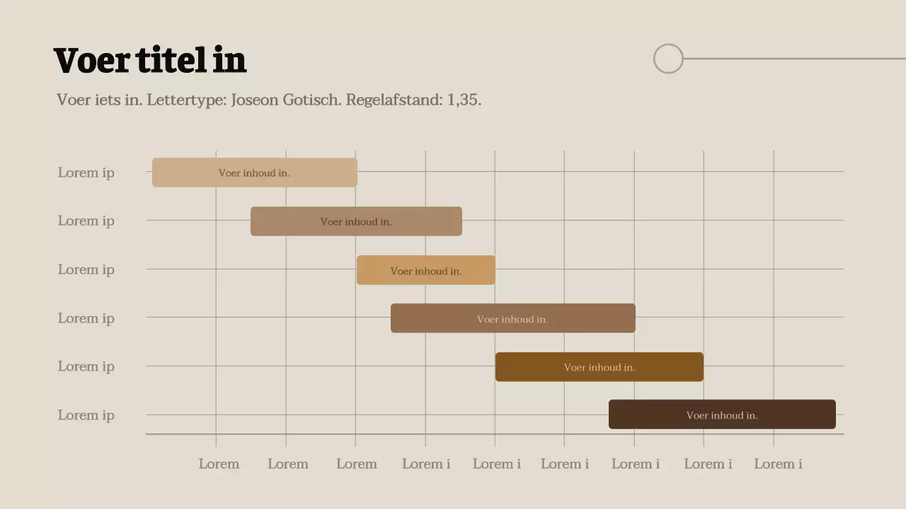 Eenvoudige Gantt grafiek in lichtbruin en bruin