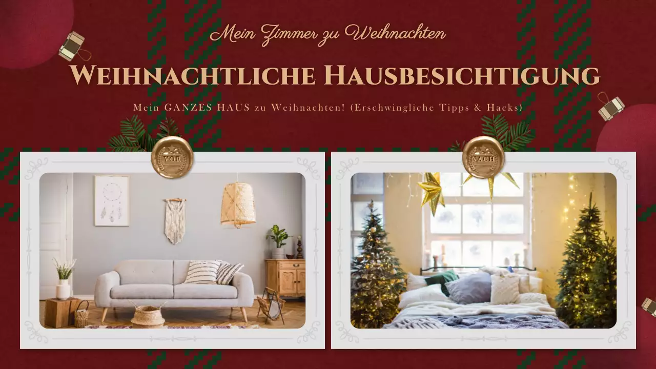 Weihnachtsdekoration in roten Karos