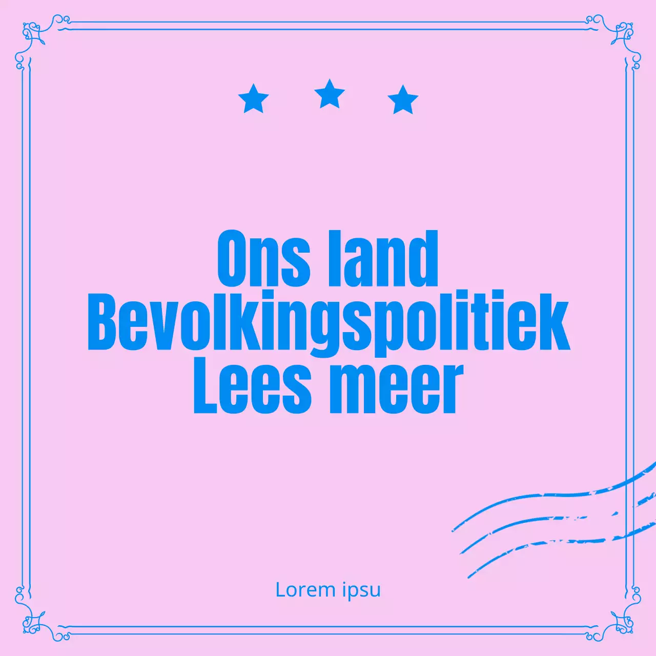 Bevolkingsbeleid in roze en blauw CardNews