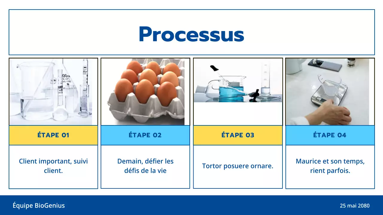 Illustration de lignes bleu clair et jaune thème de présentation propre pour les expériences scientifiques et les cours d'éducation