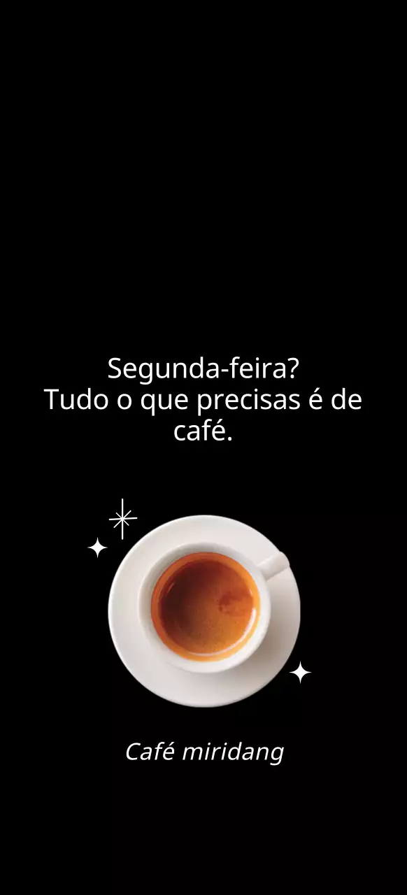 Imagem de café com letras sentimentais em laranja e branco