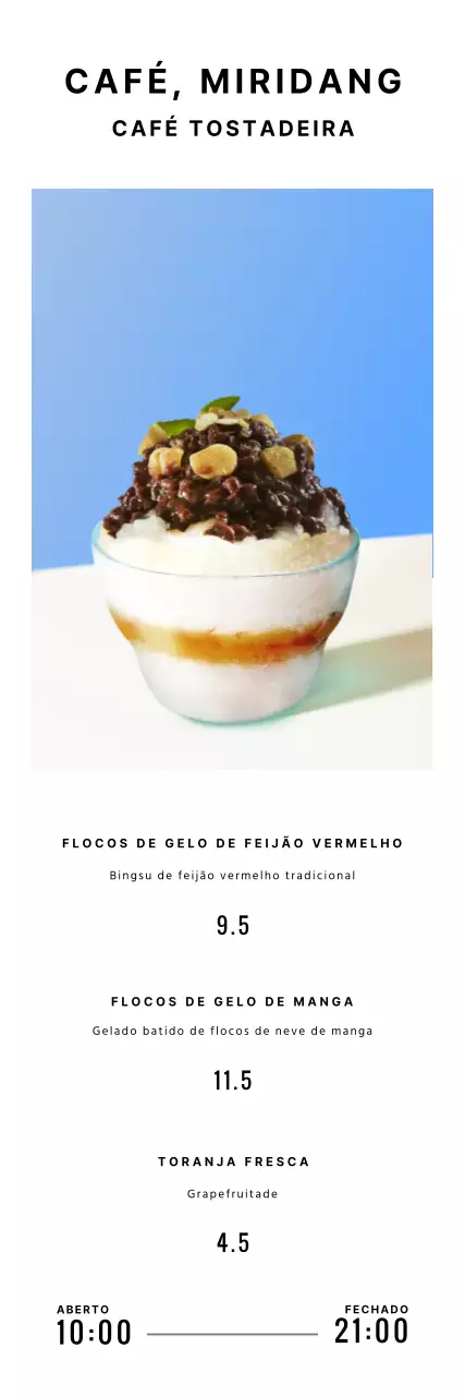 Gelo raspado azul minimalista de verão