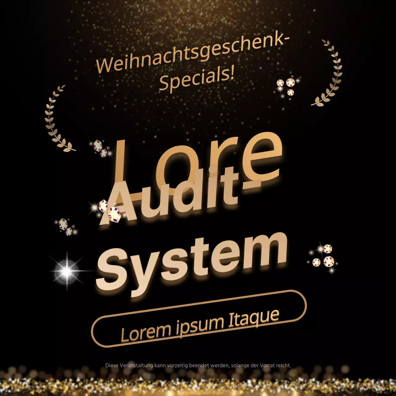 Gold Textual Holiday Vorlage