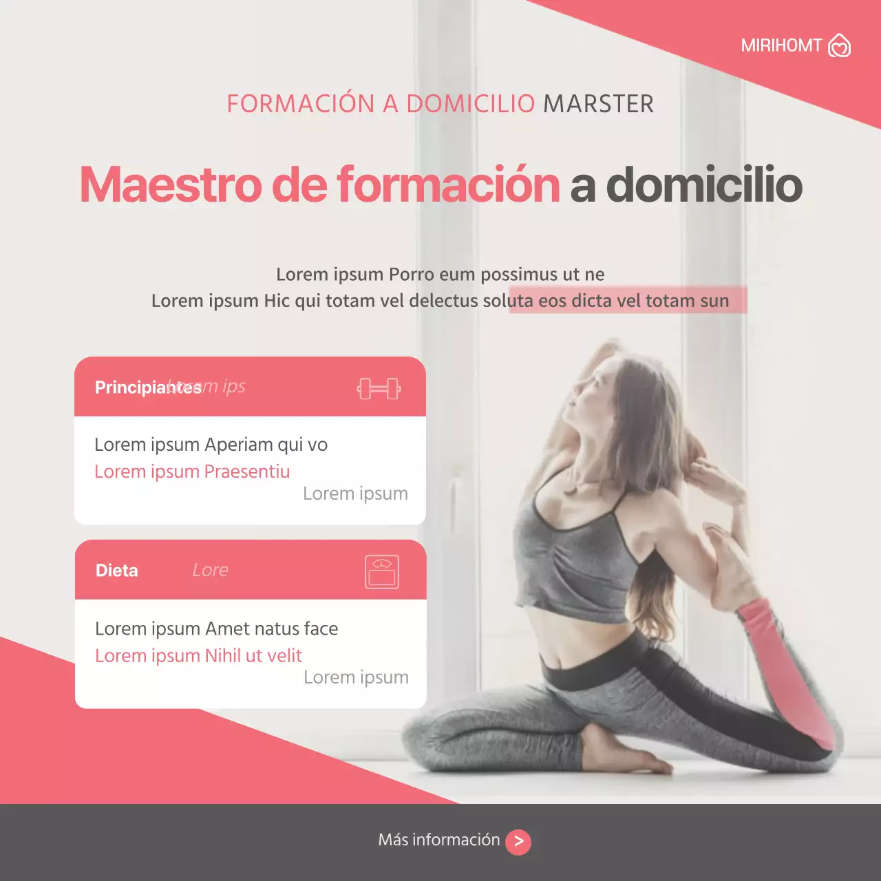 Tema de entrenamiento en casa rosa y limpio