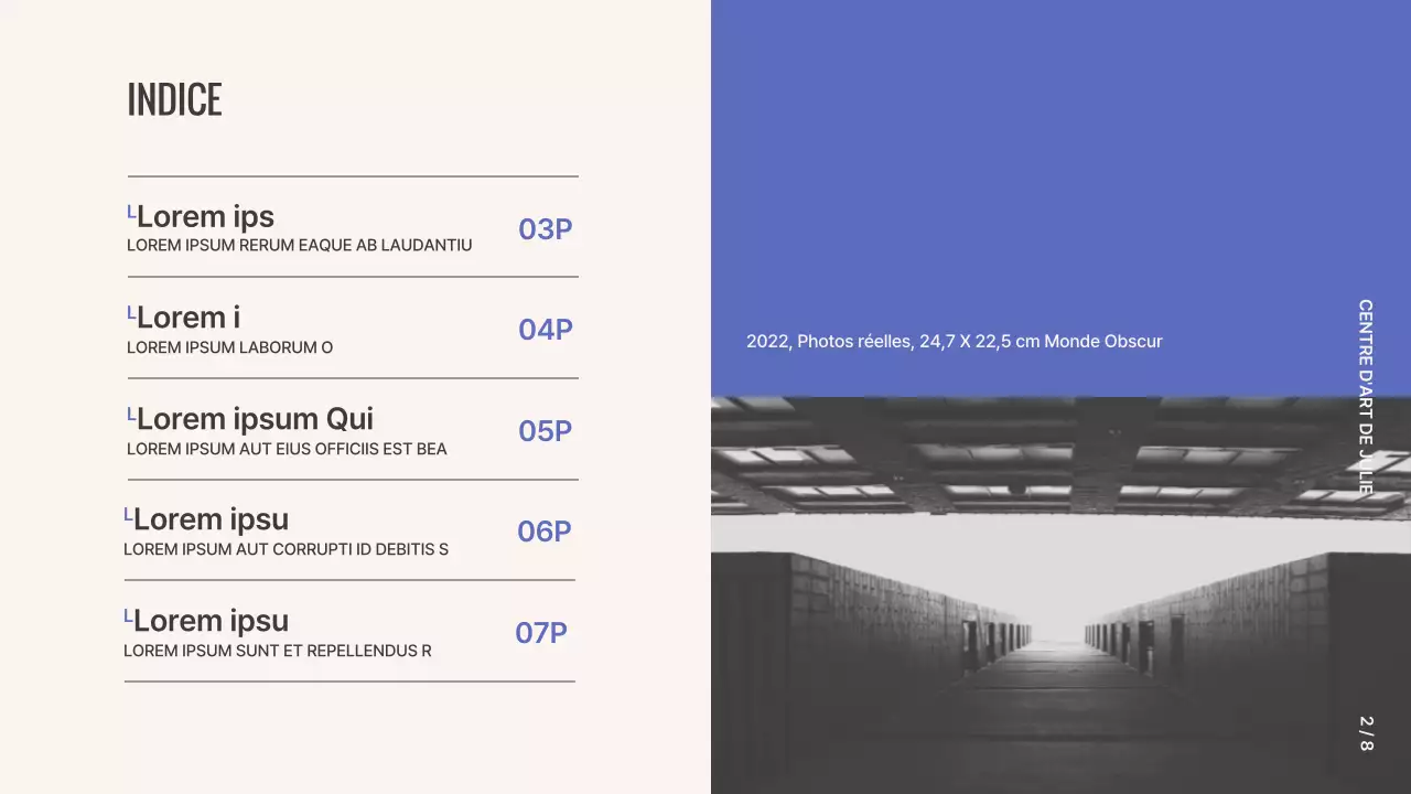 Proposition d'exposition photographique Grid Concept en violet et beige