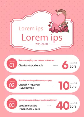 Huidverzorgingsevenement in een masker met roze stripafbeelding en kadermarkering