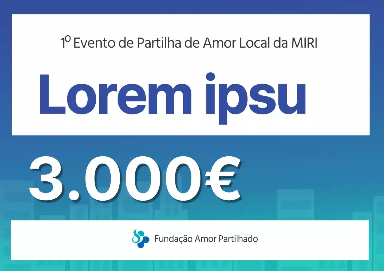 Azul Turquesa Texto limpo Realçado Local Amor Partilha Cerimónia de doação de empresas