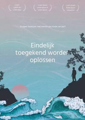 Lichtblauwe pastel zakelijke eindejaarsposter