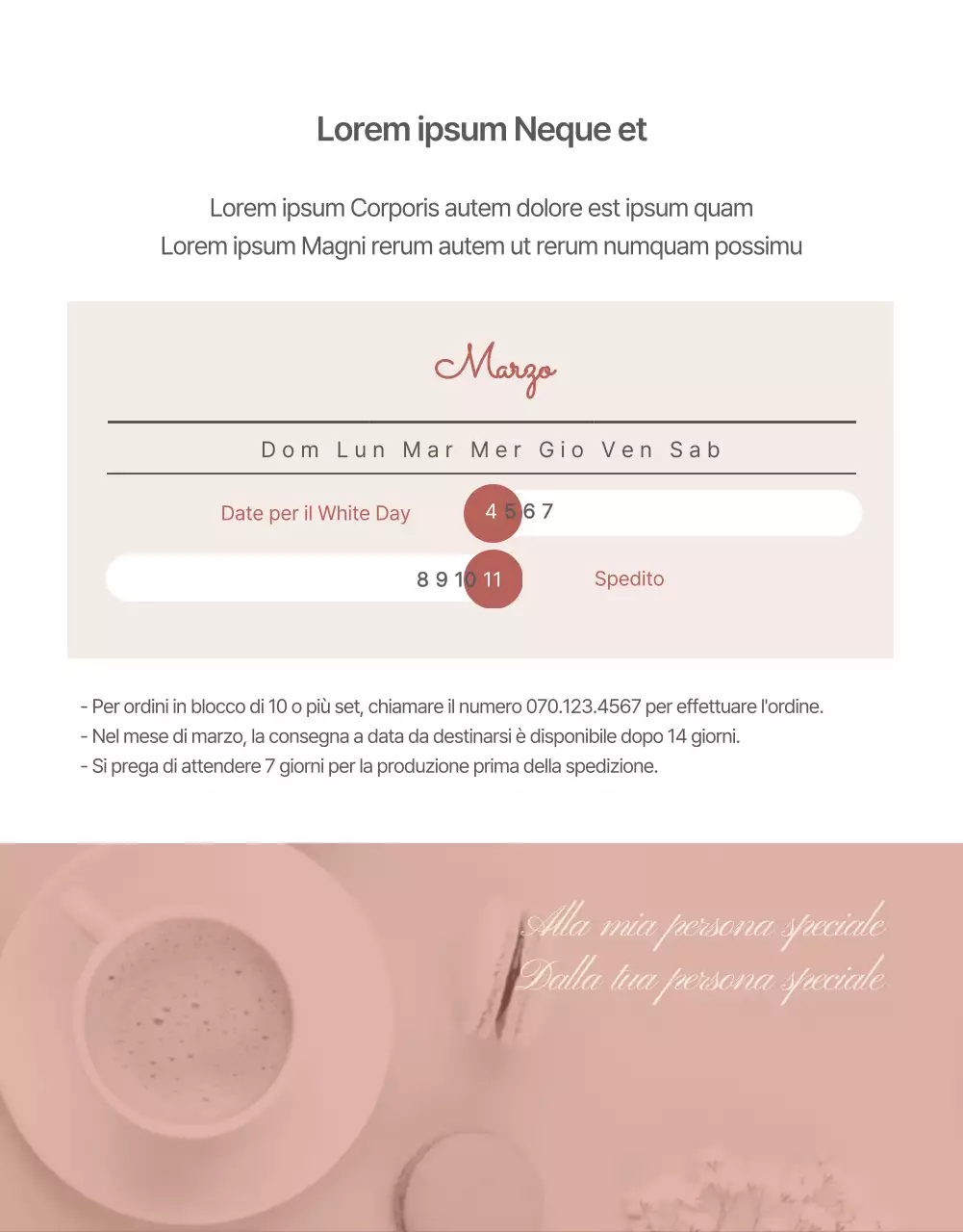 Macarons moderni per il White Day in rosa e beige Scheda prodotto