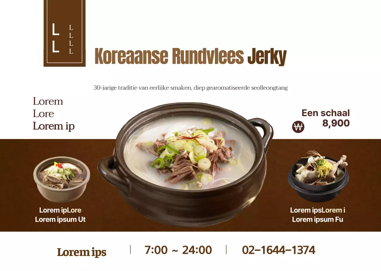 Basisstijl seolleongtang Koreaans menu