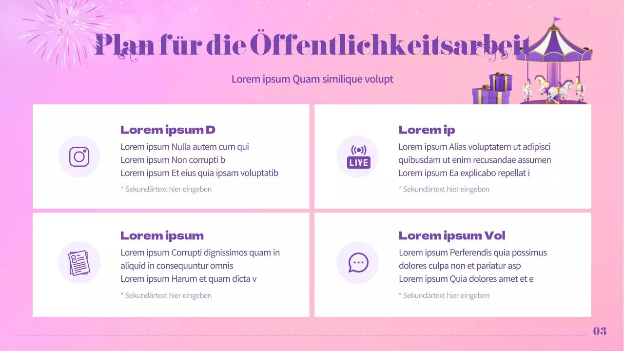 Pastellfarbene Vergnügungspark-Parade Event-Planer