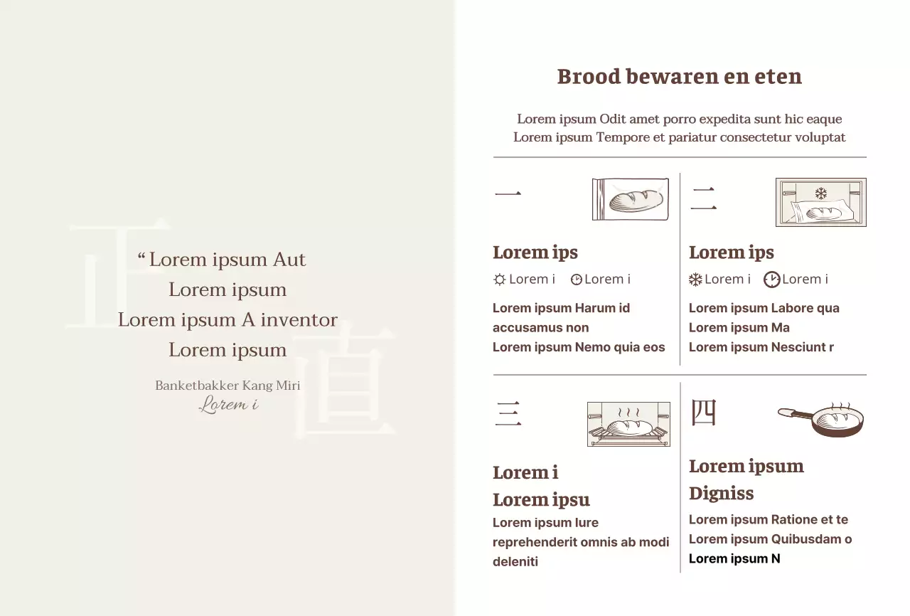 Beige en bruin brood bewaarinstructies