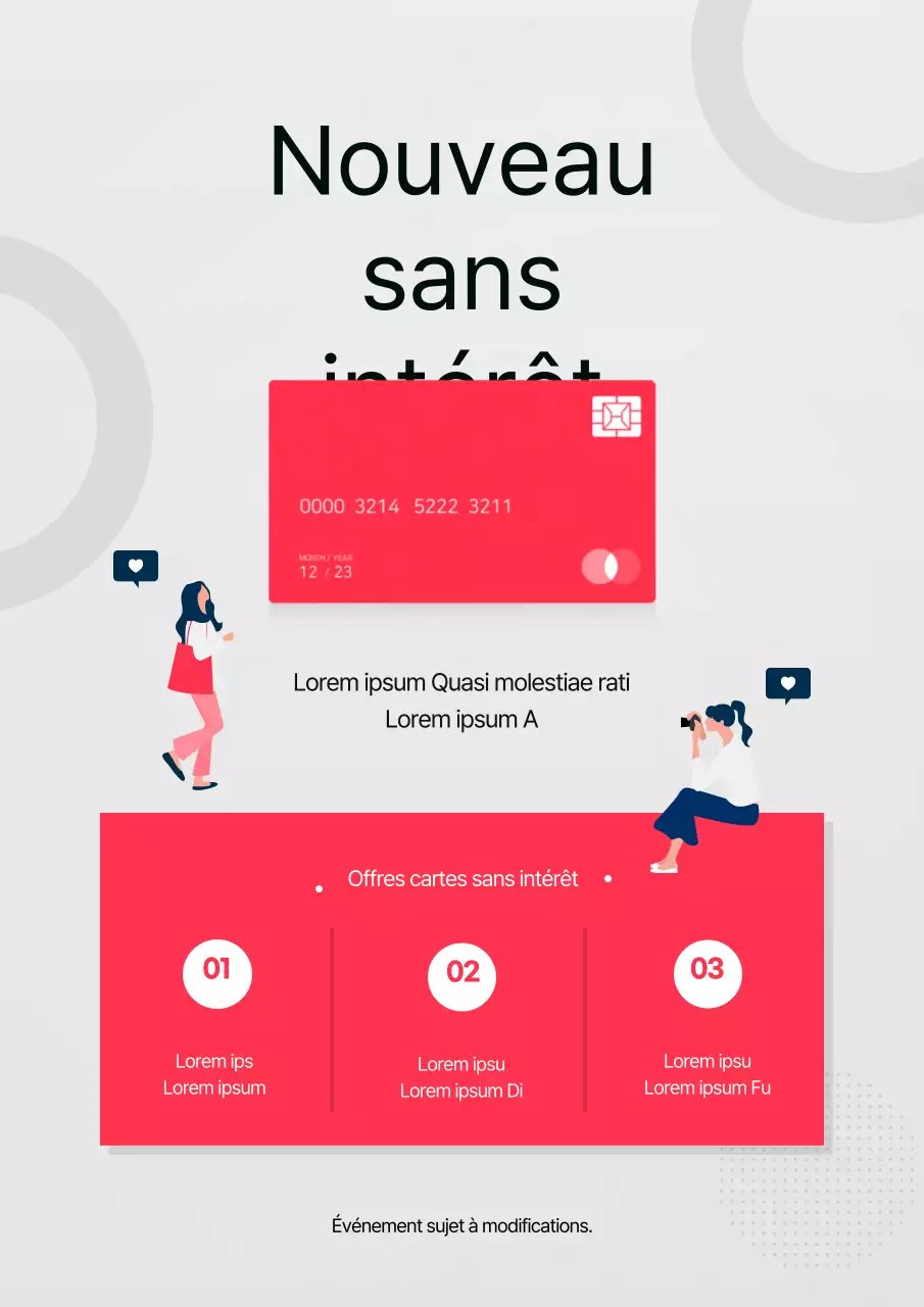 Promouvoir un simple événement sur les taux d'intérêt des sociétés de cartes roses et bleues