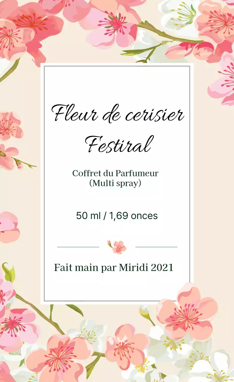 Étiquette de parfum vintage avec illustration rose