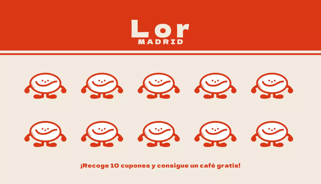 Los personajes del café retro de Red Orange