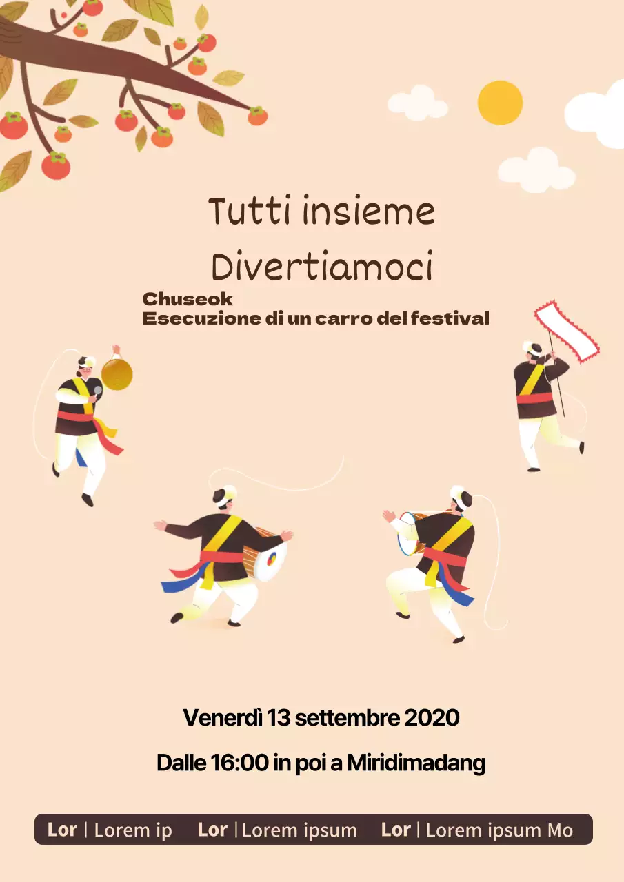 Simpatico poster promozionale per il raduno di primavera in azzurro e rosa