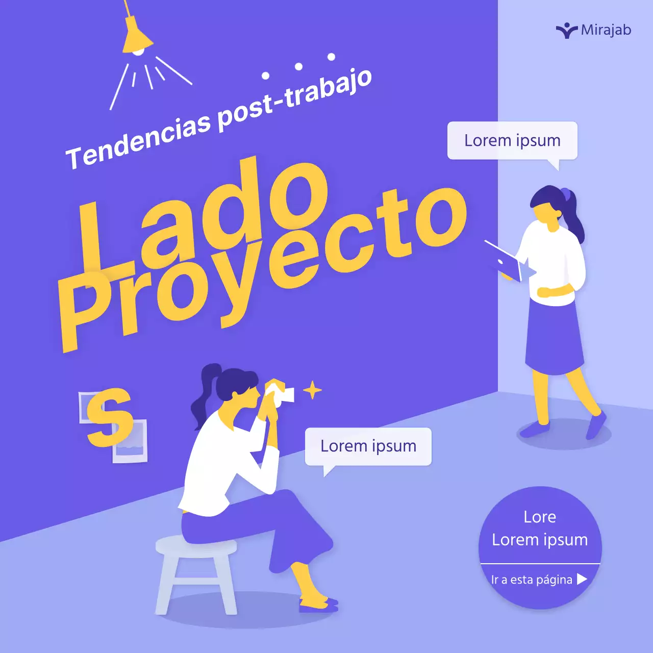 morado amarillo ilustración desarrollo personal proyecto paralelo cardnews