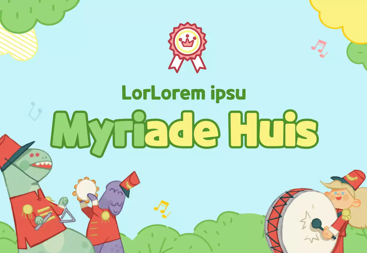 Schattige geïllustreerde kinderkamer in lichtblauw en chartreuse