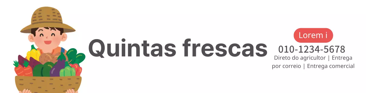 Ilustração de um vegetal de carácter branco promoção de uma quinta