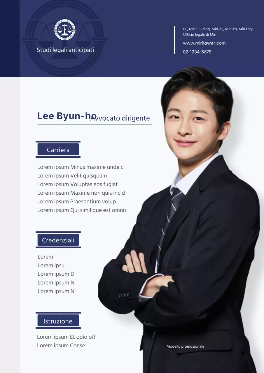 Blu navy, formattazione del profilo calma