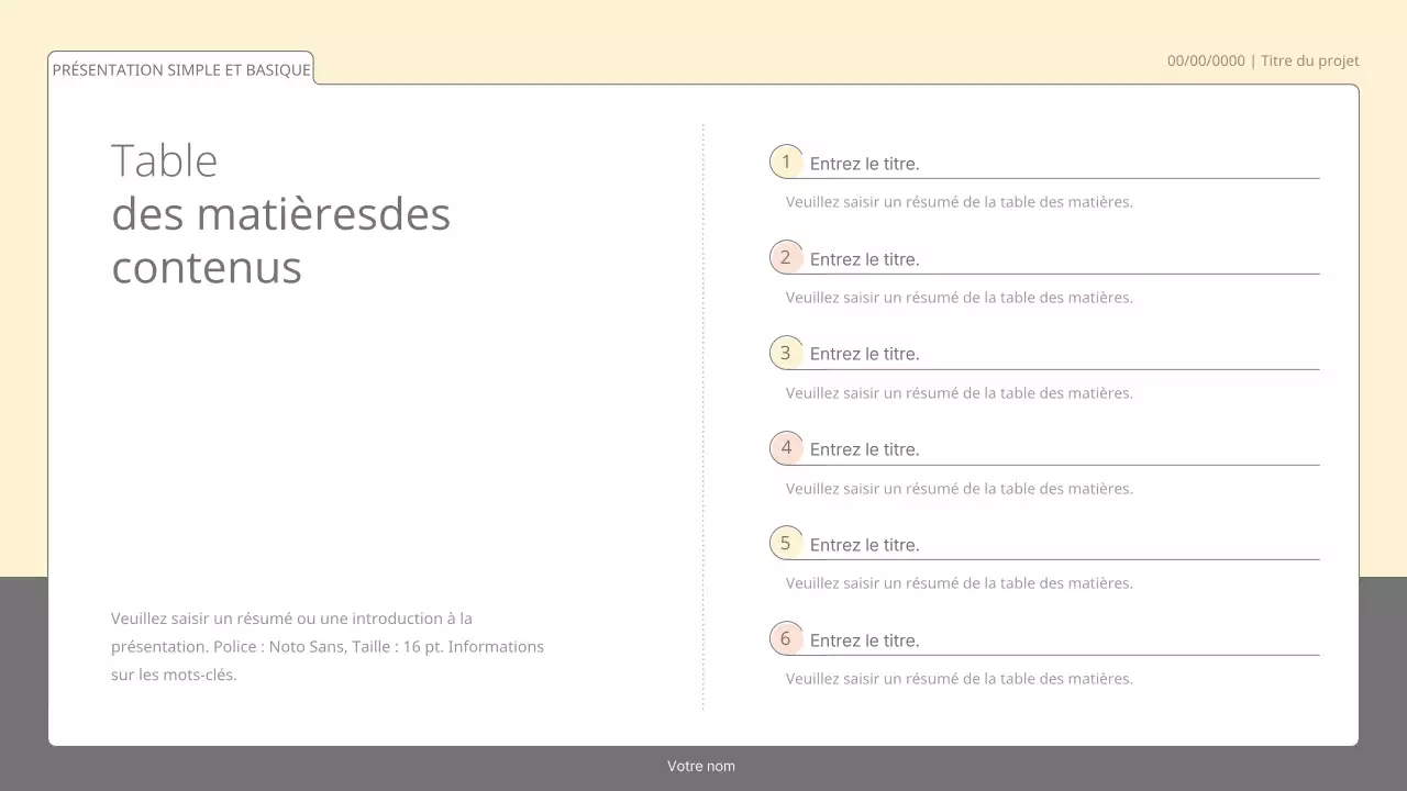 Kit de présentation simple et basique dans les tons pastels et blancs