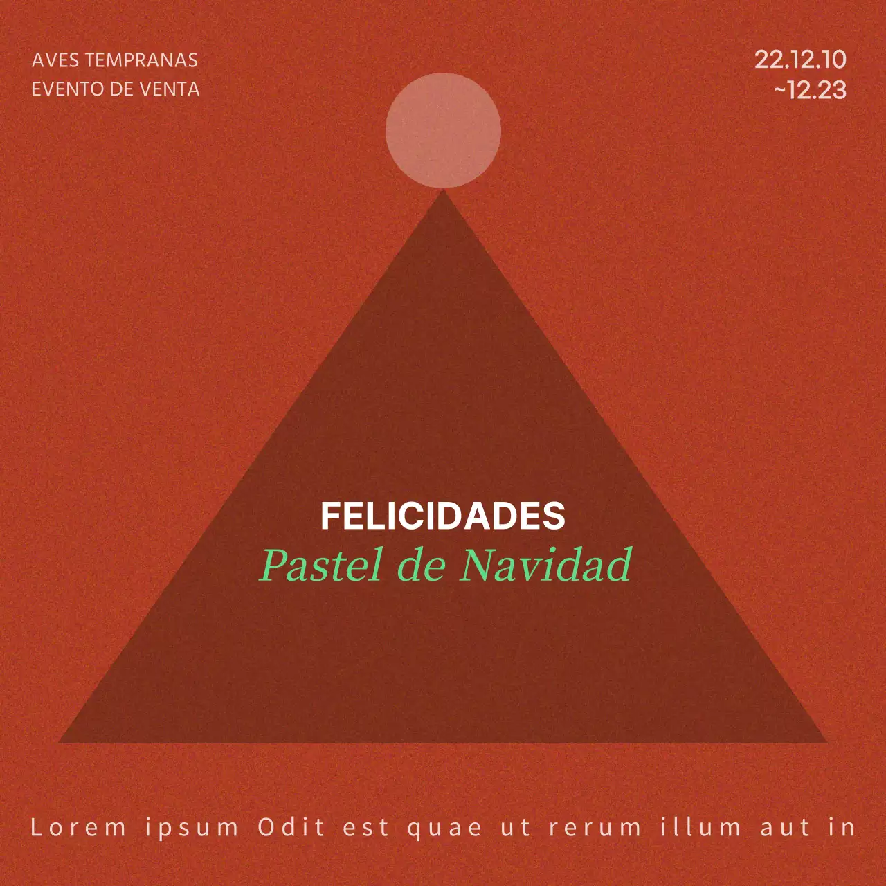 Promoción de eventos navideños en rojo con un concepto sencillo