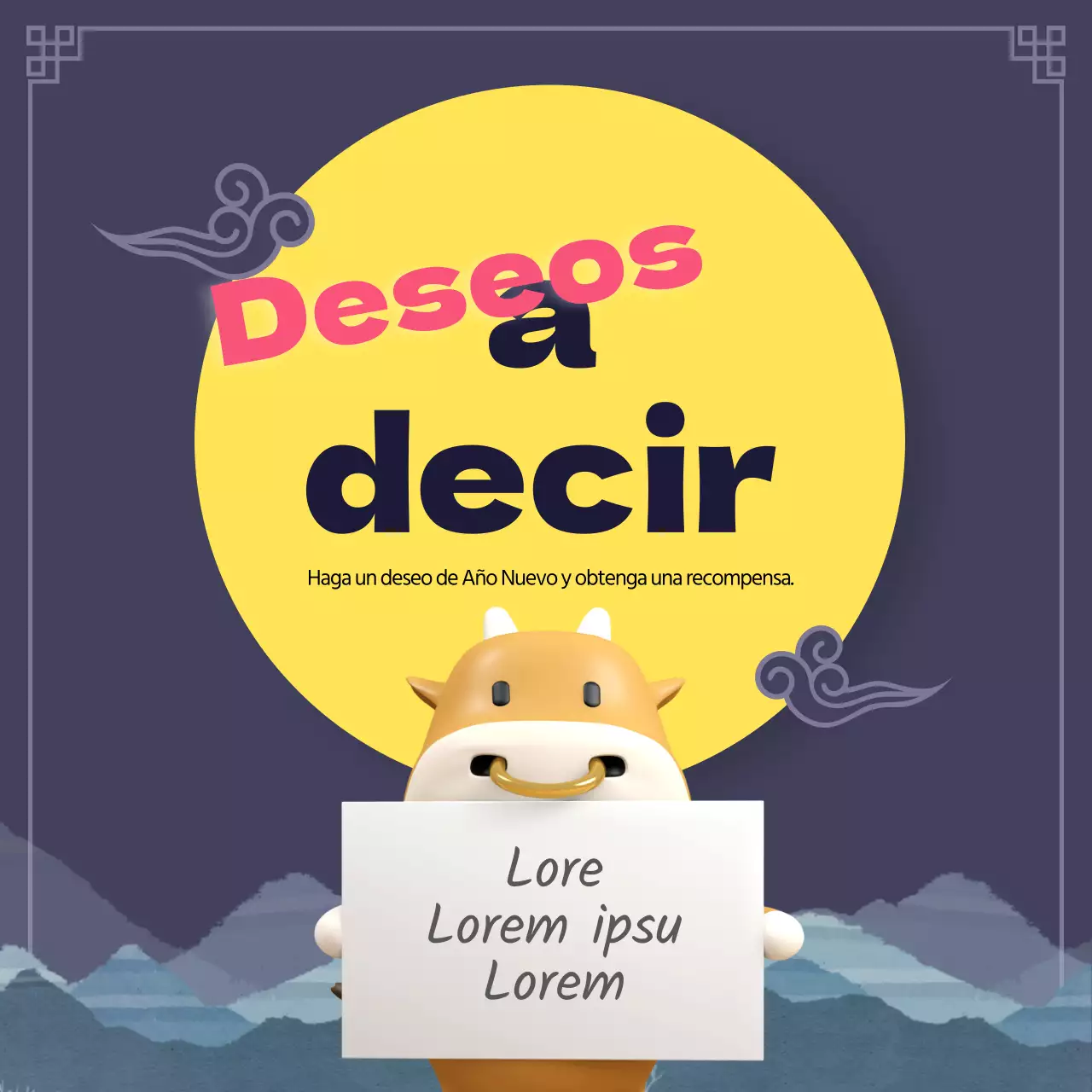 Evento de Año Nuevo en una noche oscura con un fondo de luna brillante