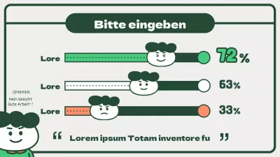 Infografik mit hübschen grünen und orangefarbenen horizontalen Diagrammen