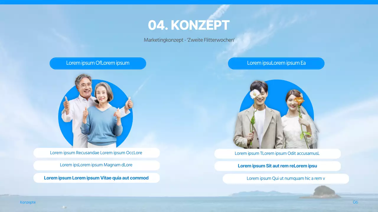 Fluggesellschaft Werbung Vermarkter Wettbewerb Pitch in blau