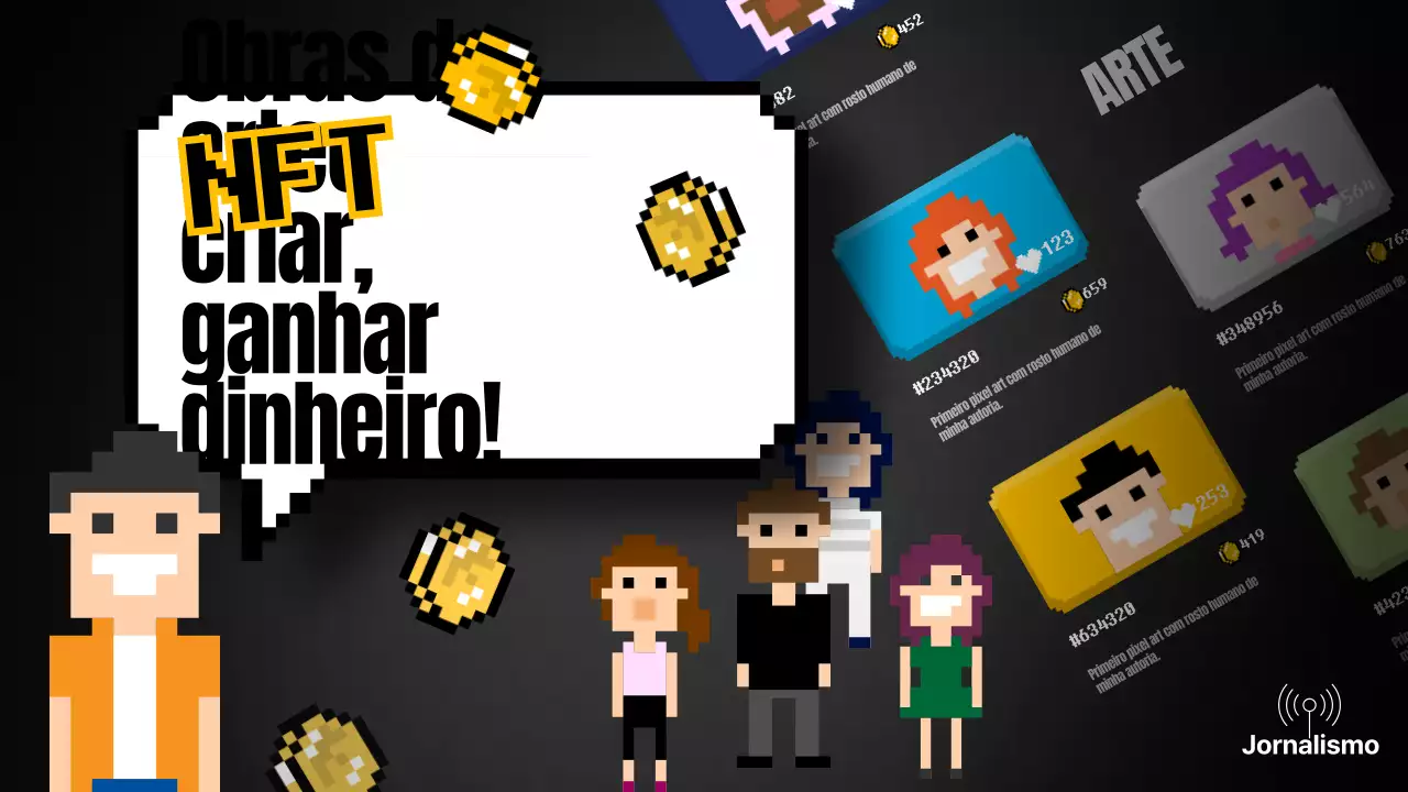 Como ganhar dinheiro com o conceito de pixel art preto NFTs Miniatura do YouTube