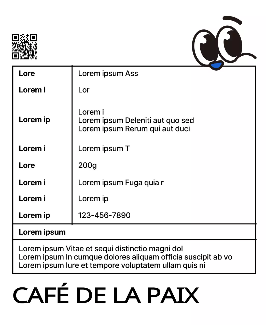 Illustrations de personnages avec des grains de café et une tasse de café bleue et rouge.