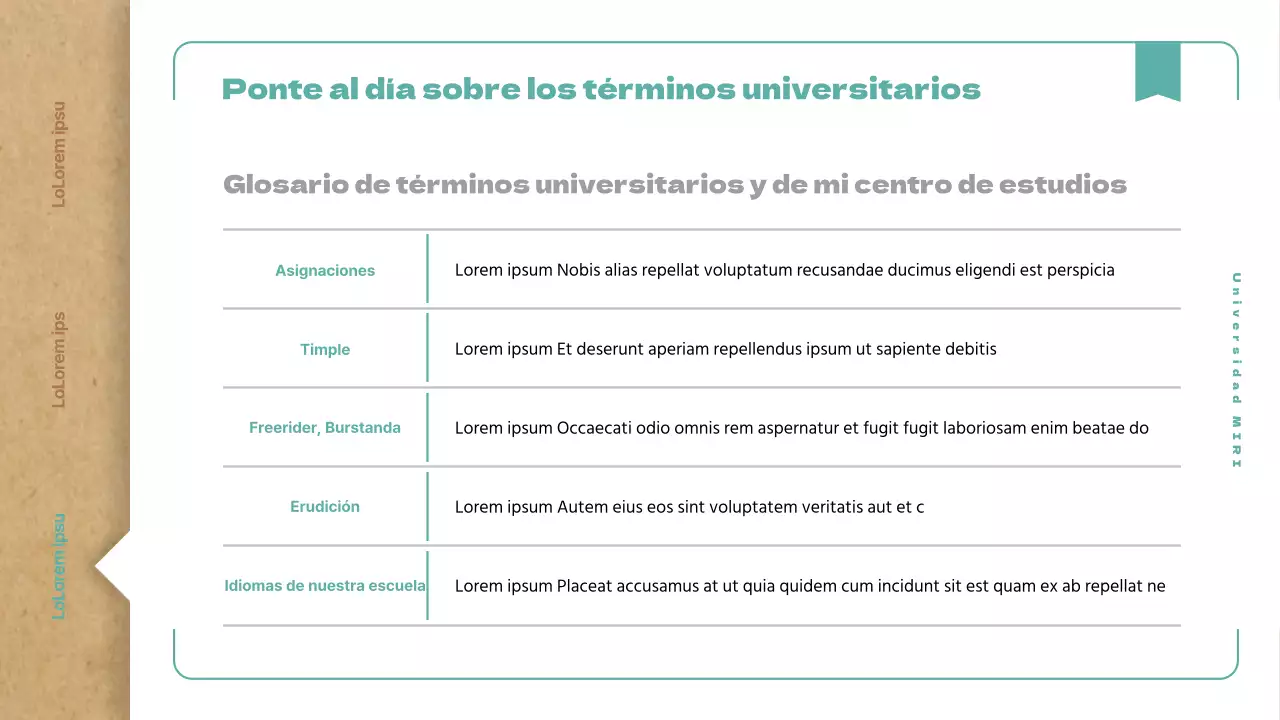 Una sencilla guía para recién llegados a la universidad con un concepto de libro beige vintage