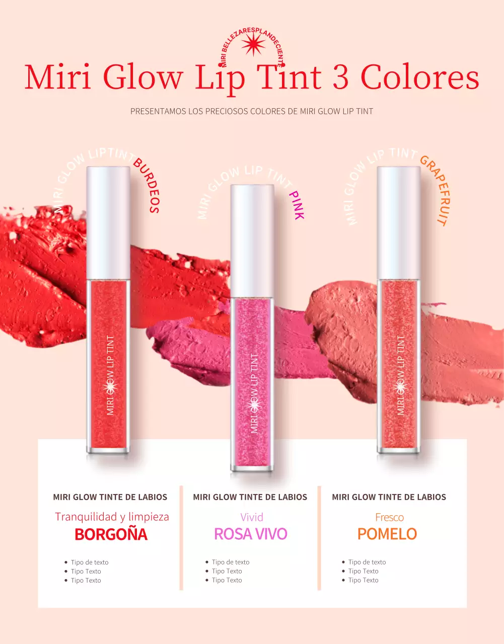 Promueve un tinte de labios limpio en naranja y beige