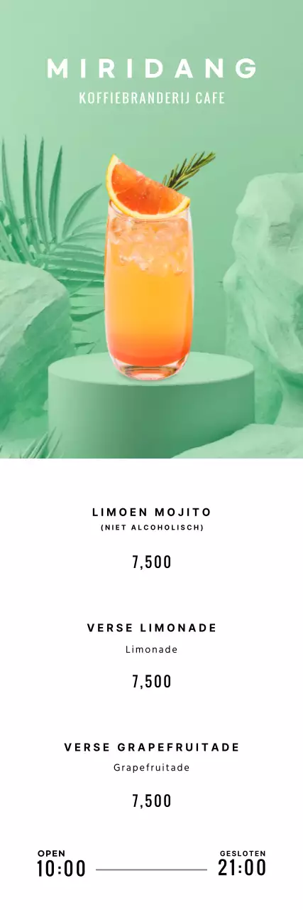 Zomerse drankjes met een groene tropische achtergrond