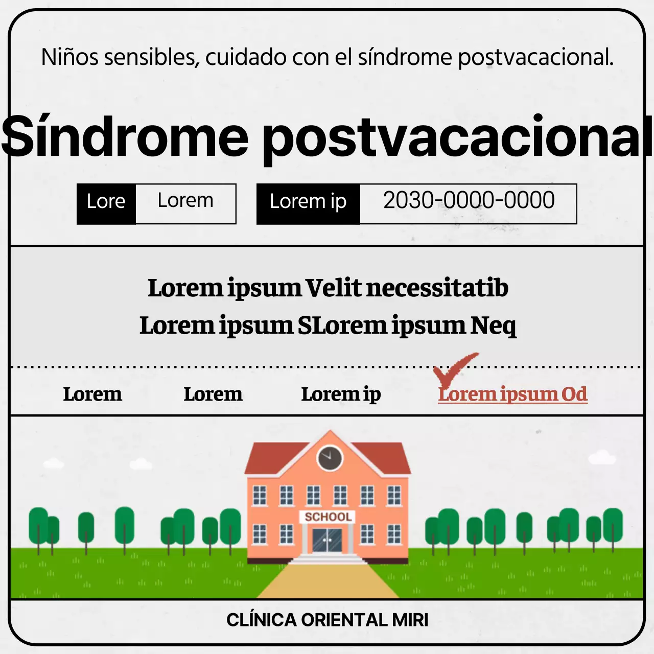 Papeles de examen grises y verdes tema del síndrome de vuelta al cole