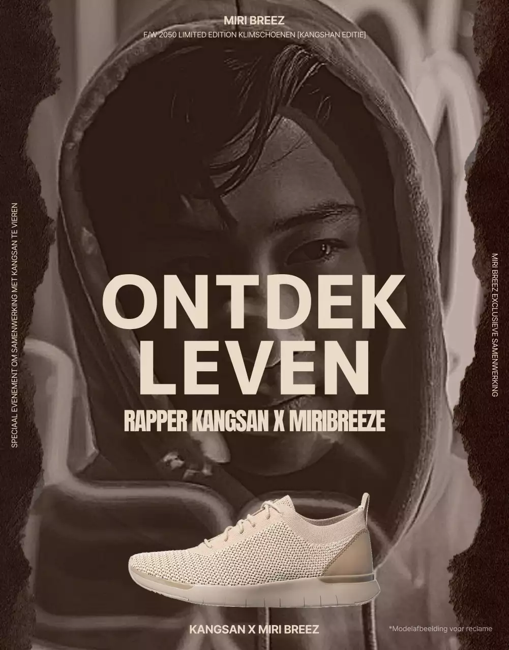 Een samenwerking tussen sepia en beige wandelschoenen