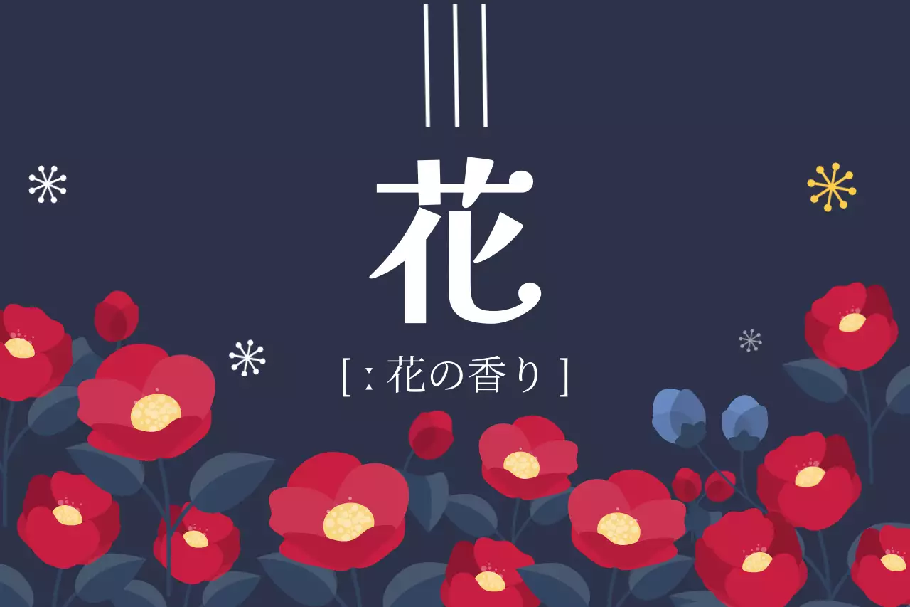 青 モダン 花 ポスター ファンシーバナー