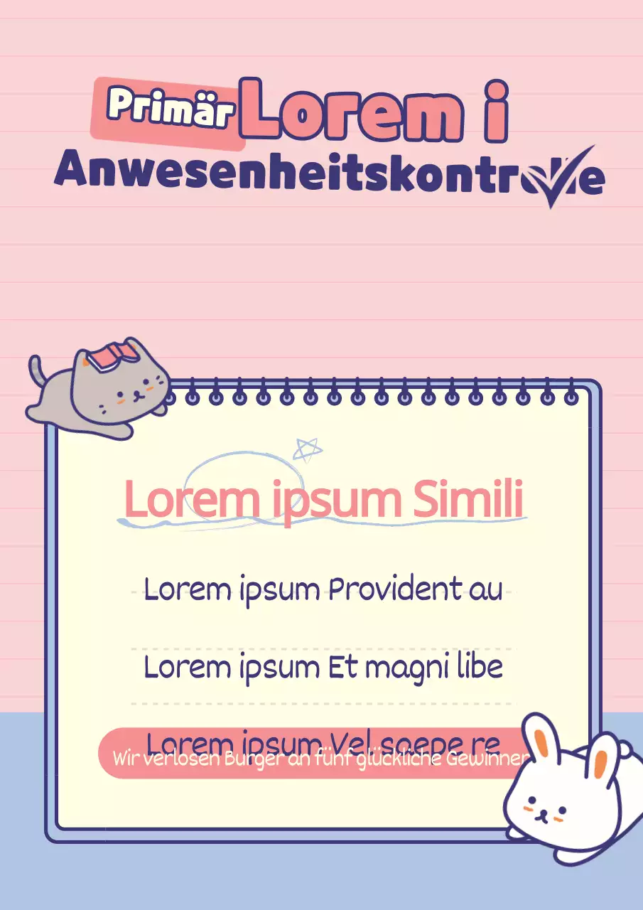 Nettes Konzept Schule Regelbuch mit rosa Noten und Zeichen