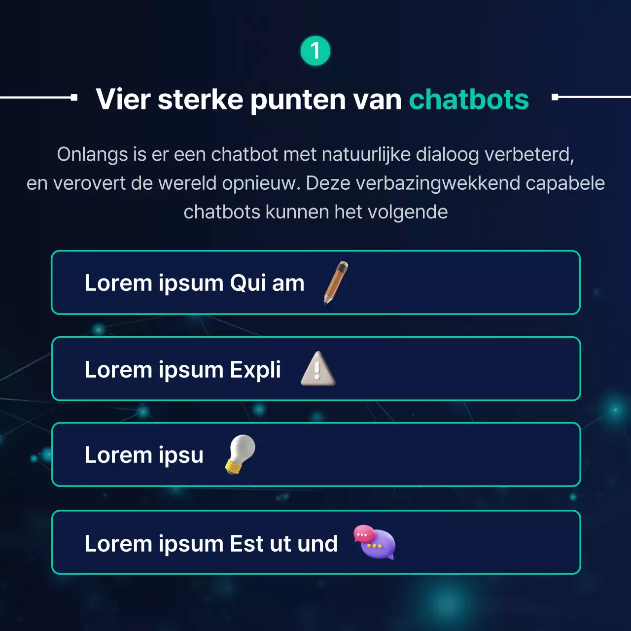 Chatbotmaterialen voor een marineblauw robotkarakterconcept