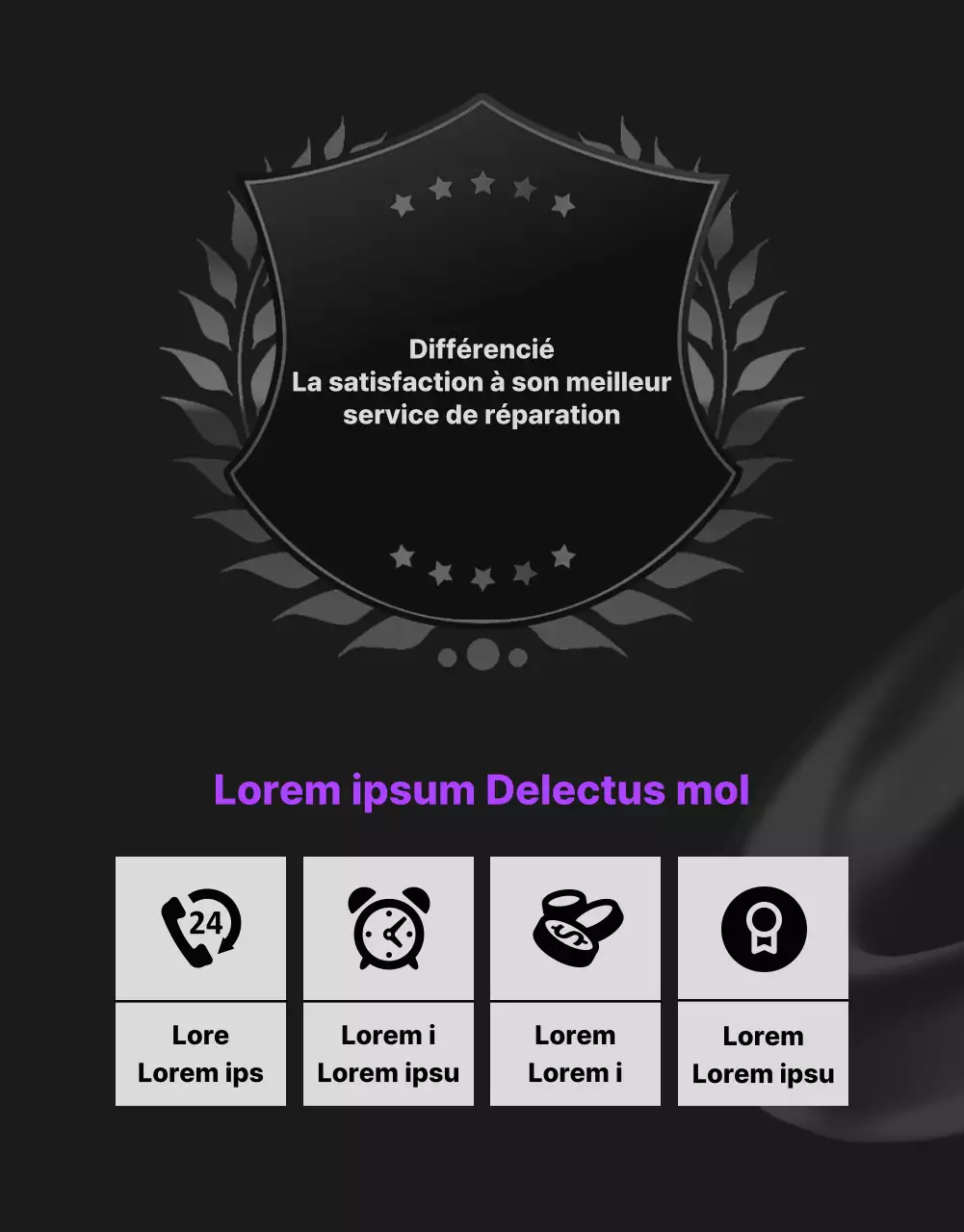 Promouvoir les services de réparation électronique avec des points violets (plus)