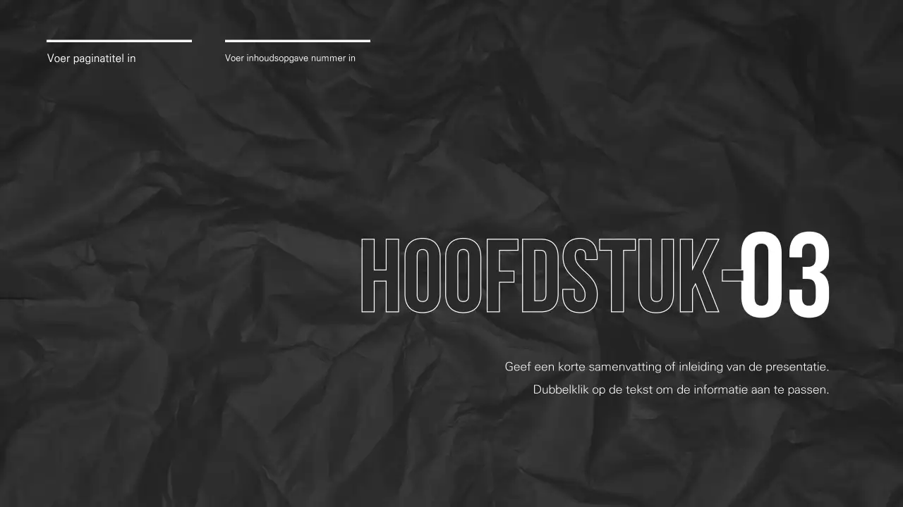 Een chique presentatie