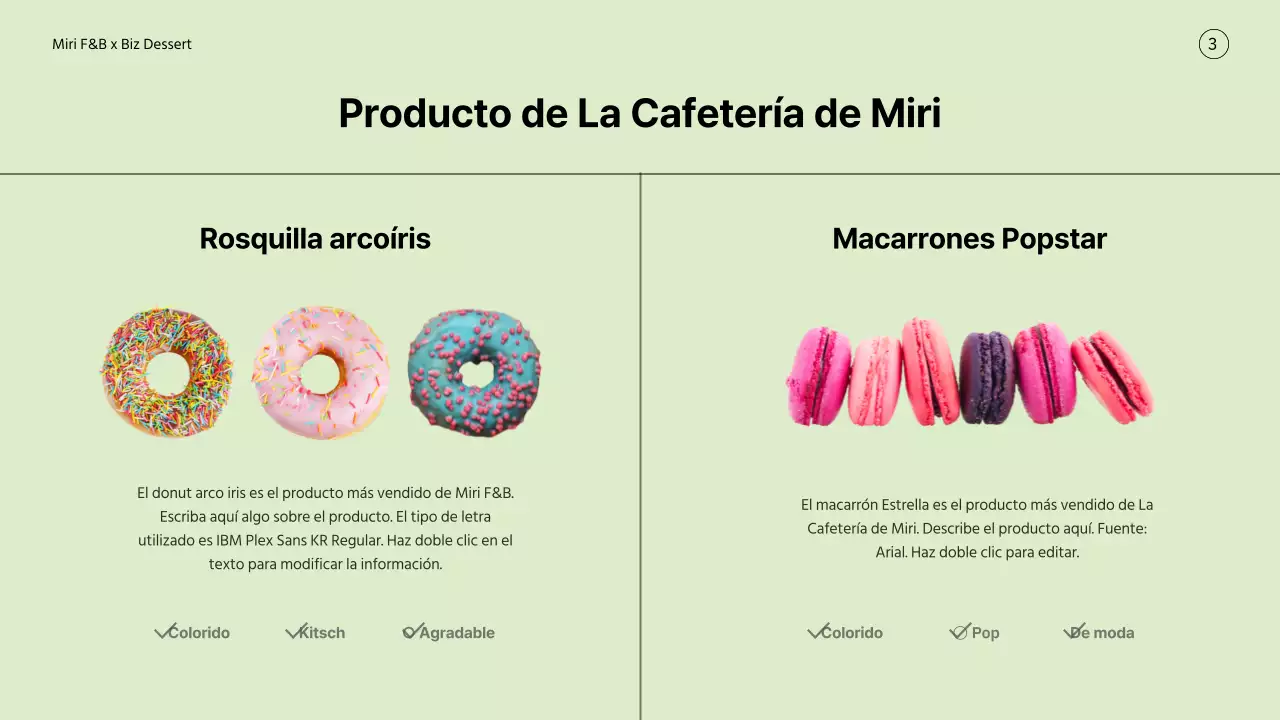 Postre amarillo y pastel propuesta de colaboración de marca