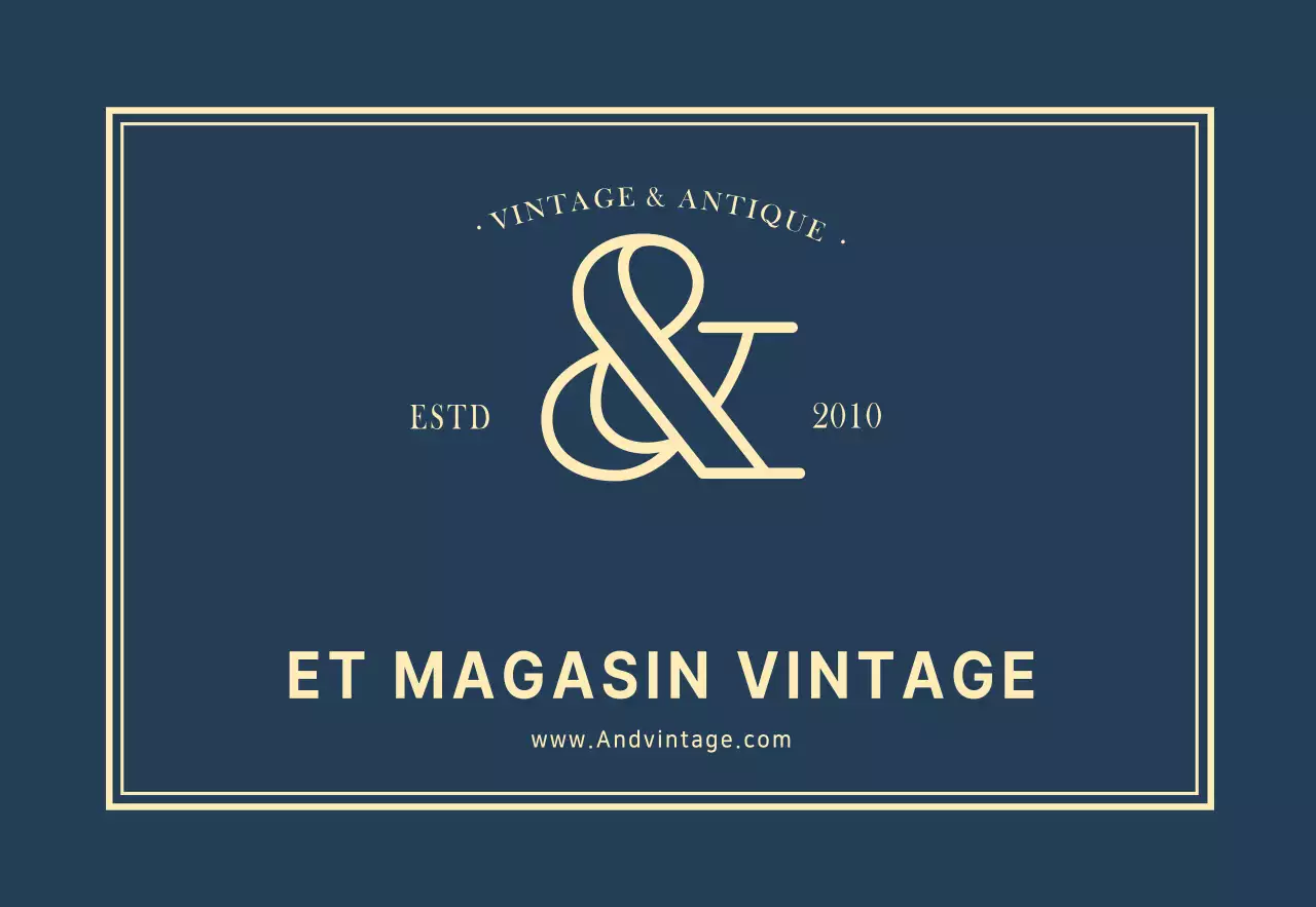 Logo de magasin simple et vintage en bleu marine