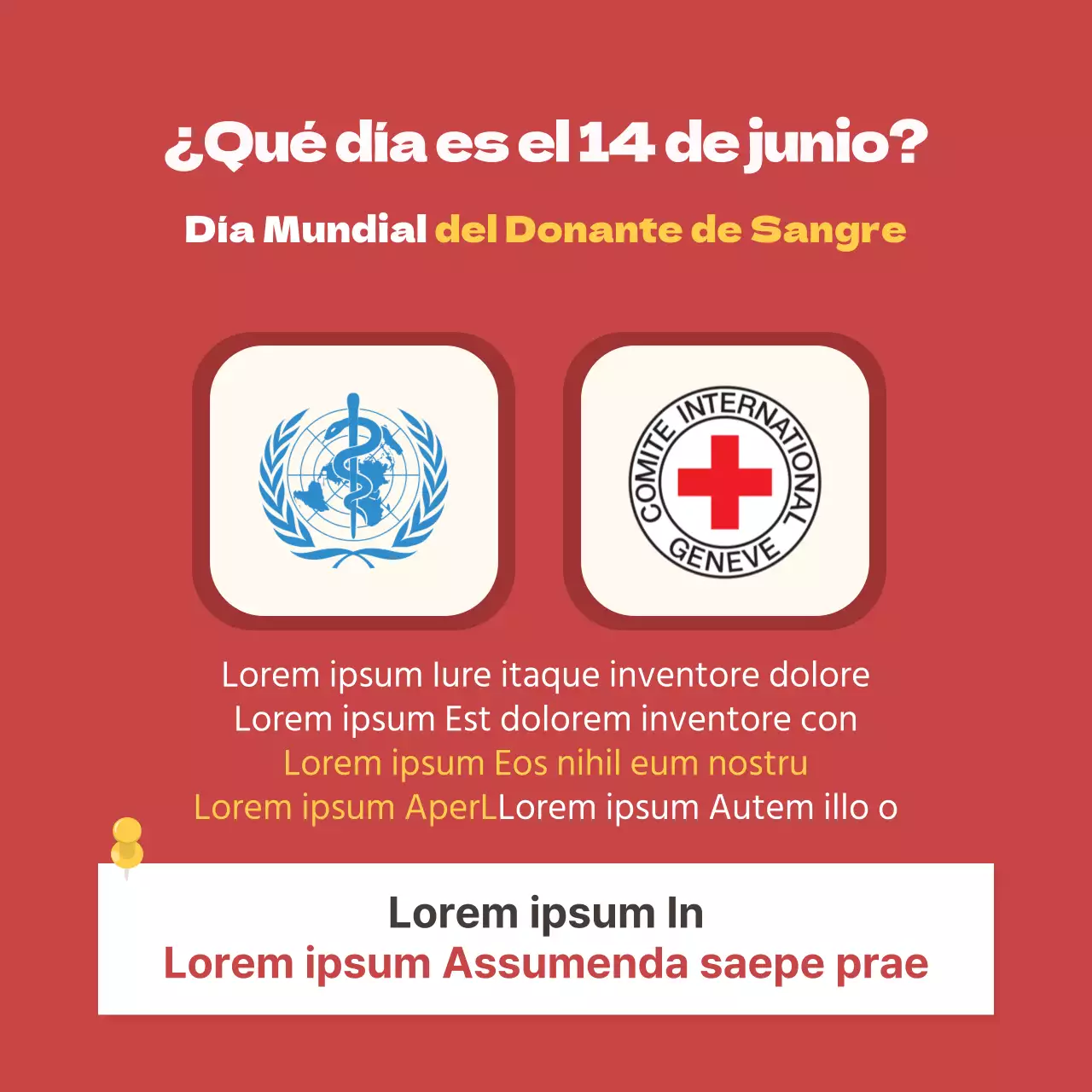 Dooclass Tarjeta del Día Mundial del Donante de Sangre Diseño de noticias