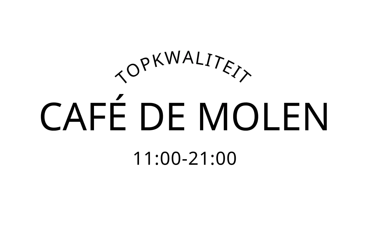 Eenvoudig café-logo met zwarte en witte tekst