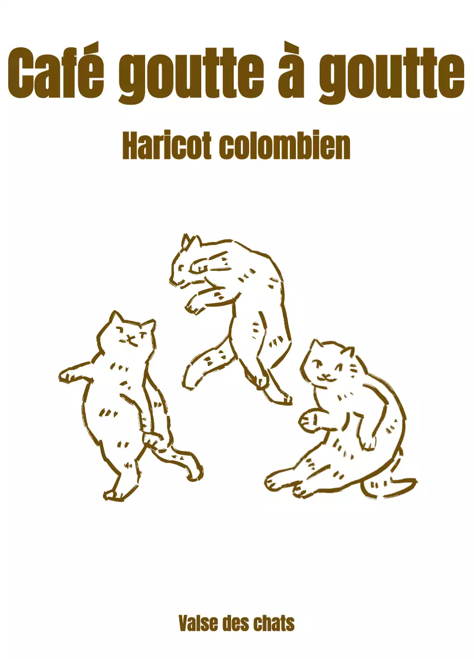 Design simple avec une illustration de chat marron ressemblant à un dessin